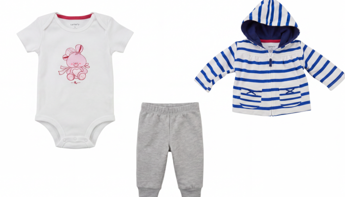 Set 3 Piese Bebeluși Vitamins Baby din Bumbac 100% – Body, Pantaloni și Hanorac cu Glugă [3]