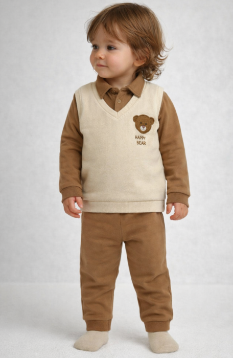 Set 2 piese, cu vestuta, Maro [2]