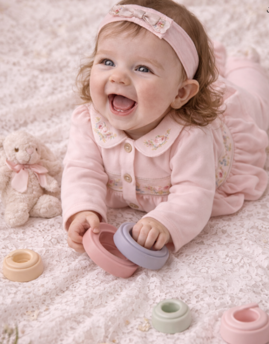 Set 3 piese, Model Vintage, Cu accesorii brodate, 0-3 luni [4]