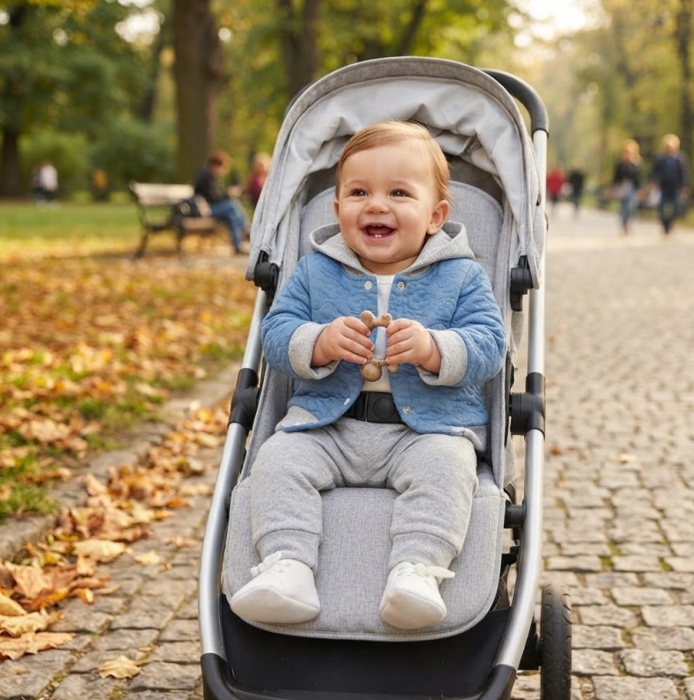 Set 3 piese pentru bebeluși – body, pantaloni și  geaca cu gluga, Albastru [2]