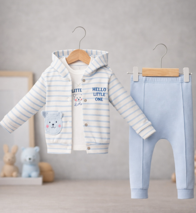 Set 3 piese, Ursuletul Little One, Bleu [2]