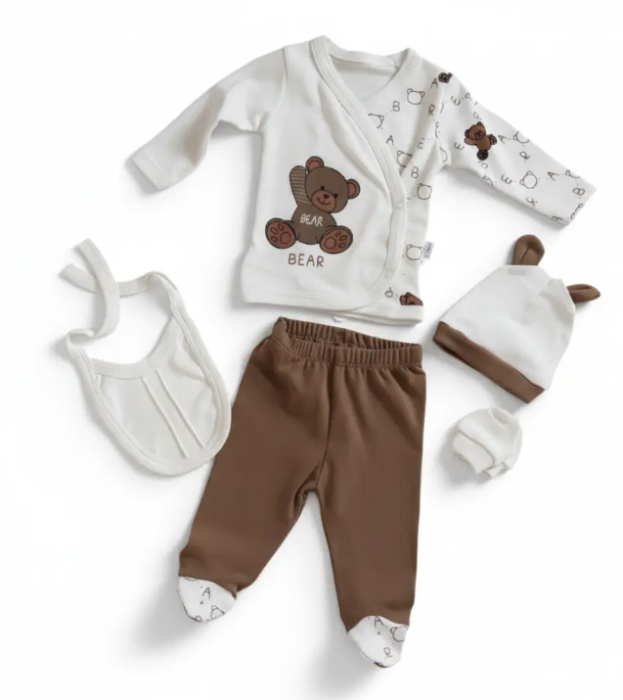 Set 5 piese, 0-3 luni, Cu papion [2]