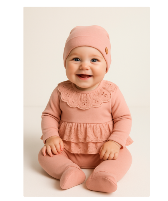 Set 7 piese, Nou născut Con con 0-3 Luni, Bumbac organic, Volant [2]