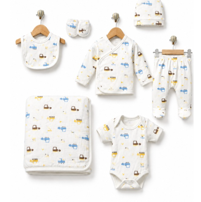 Set 7 piese, trusou, Bumbac pieptanat [2]