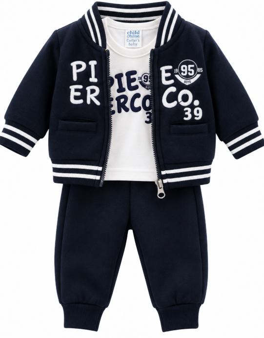 Set bebe 3 piese din bumbac, vătuit – confort și căldură [2]