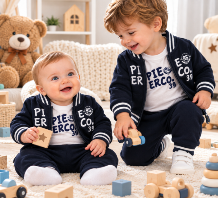 Set bebe 3 piese din bumbac, vătuit – confort și căldură [3]