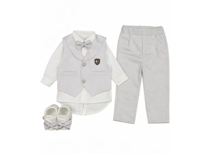 Set cadou, 0-3 luni, cu emblema, gri [2]