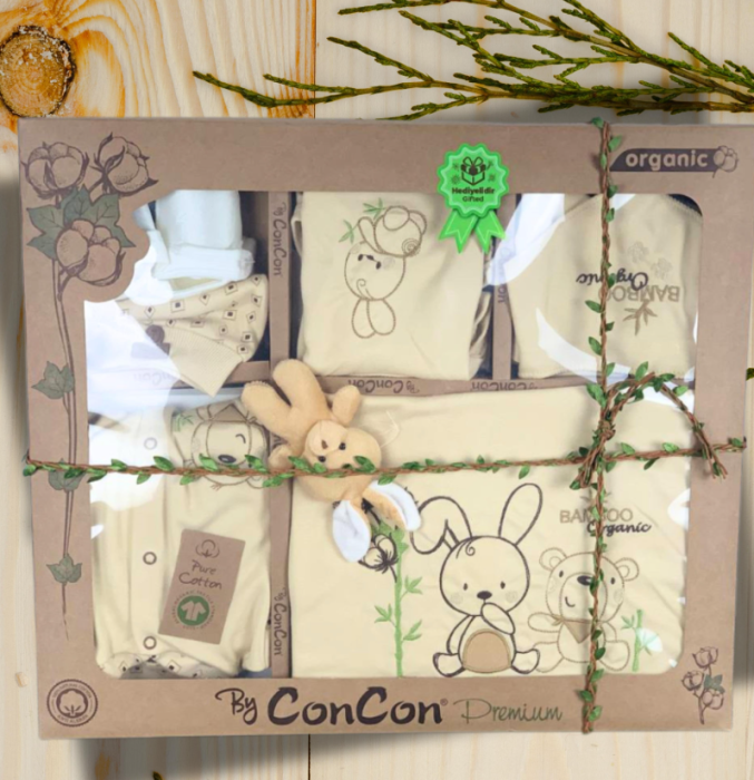 Set cadou 10 piese pentru nou nascuti, Bumbac Organic, Bear [2]