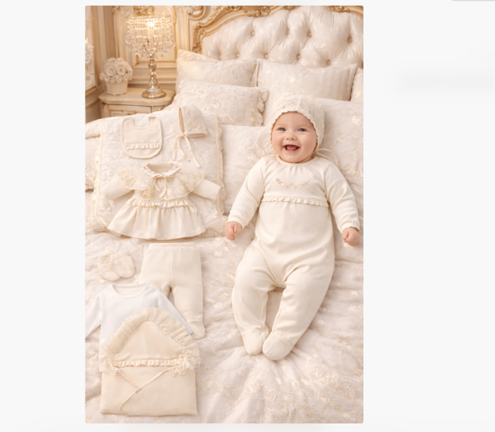 Set cadou 10 piese pentru nou nascuti, Bumbac Organic, Spring [3]