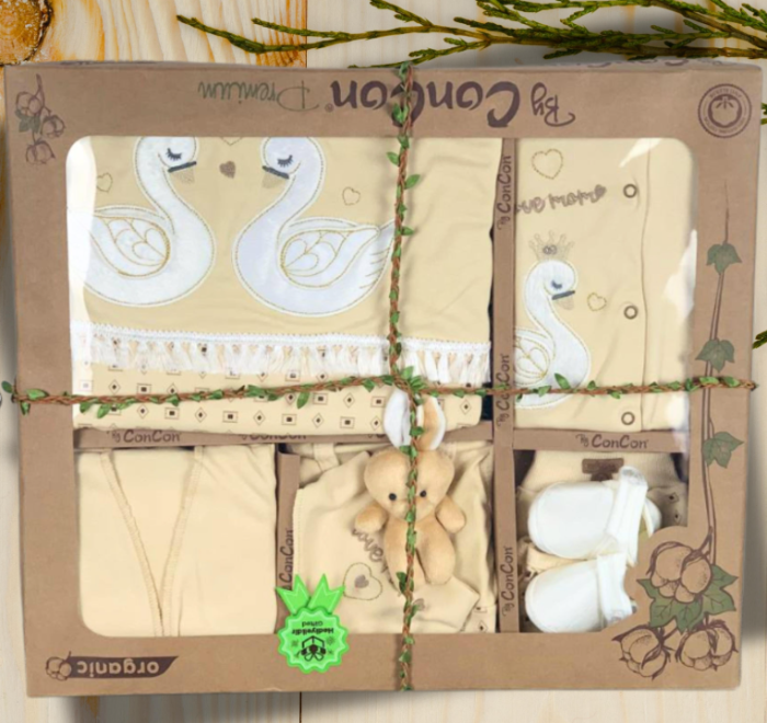 Set cadou 10 piese pentru nou nascuti, Bumbac Organic [4]