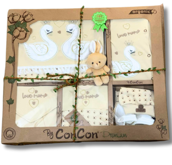 Set cadou 10 piese pentru nou nascuti, Bumbac Organic [3]