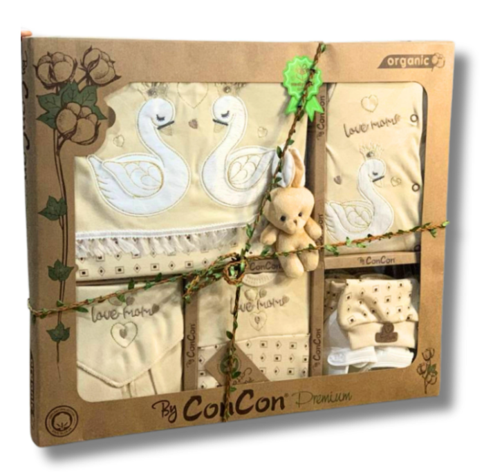 Set cadou 10 piese pentru nou nascuti, Bumbac Organic [2]