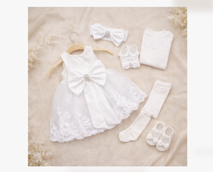 Set cadou, Rochita cu dantela, alb [2]