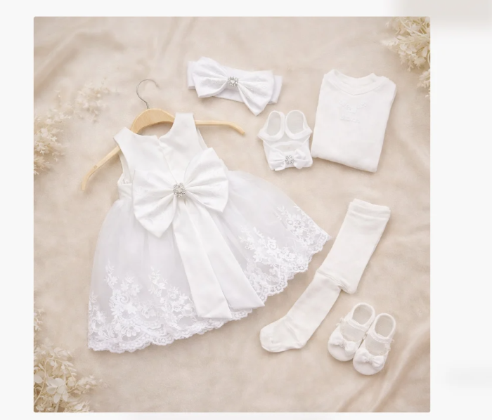 Set cadou, Rochita cu dantela, alb [2]