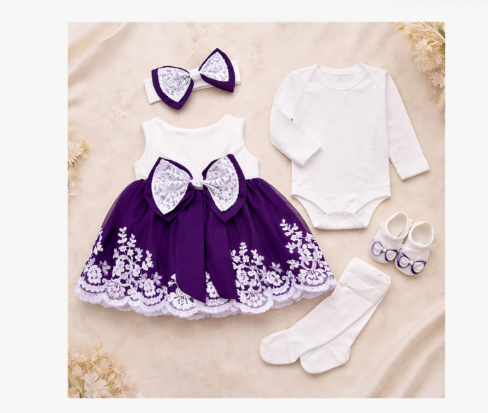 Set cadou, Rochita cu dantela, Mov [2]