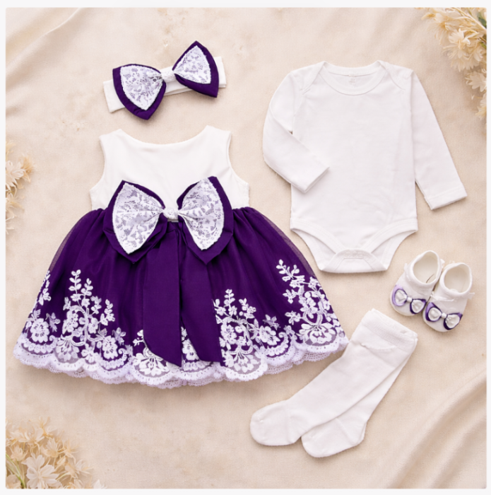 Set cadou, Rochita cu dantela, Mov [2]