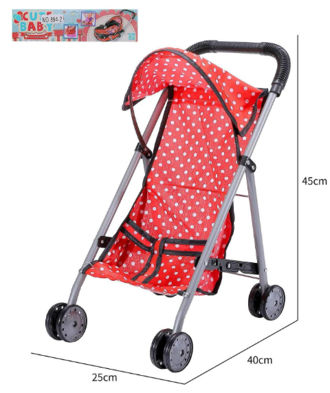 Set carucior papusi, bare metalice, cu papusa cu sunete [2]