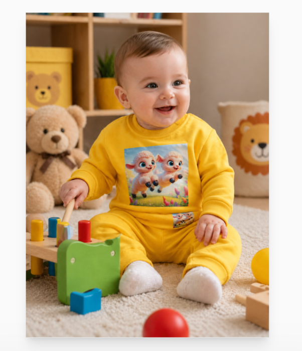 Set compleu, 2 piese, iezisori care zburda, Galben [2]