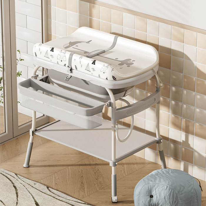 Set de baie 2 în 1 Beberoyal Little Joy – Masă de înfășat cu cădiță pliabilă, termometru digital TouchMe și înălțime reglabilă CD-030-123 [6]