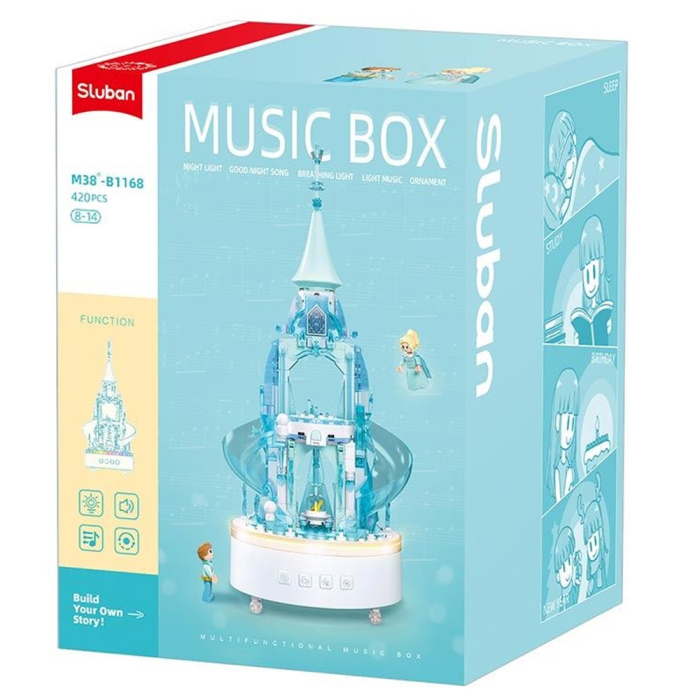 Set de constructie Music Box, 420 piese, Castelul de gheata - Sluban [2]