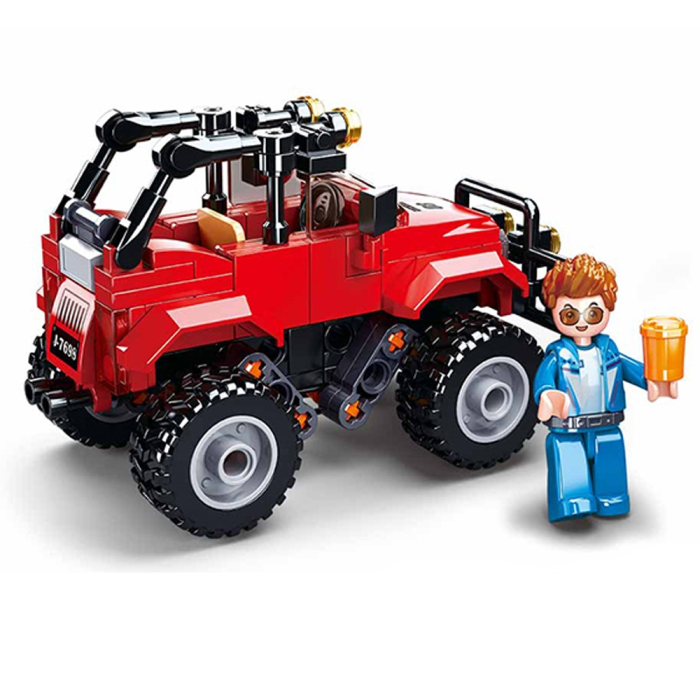 Set de constructie Town, 135 piese, Masina Offroad, mecanism Pull-Back - Sluban [3]