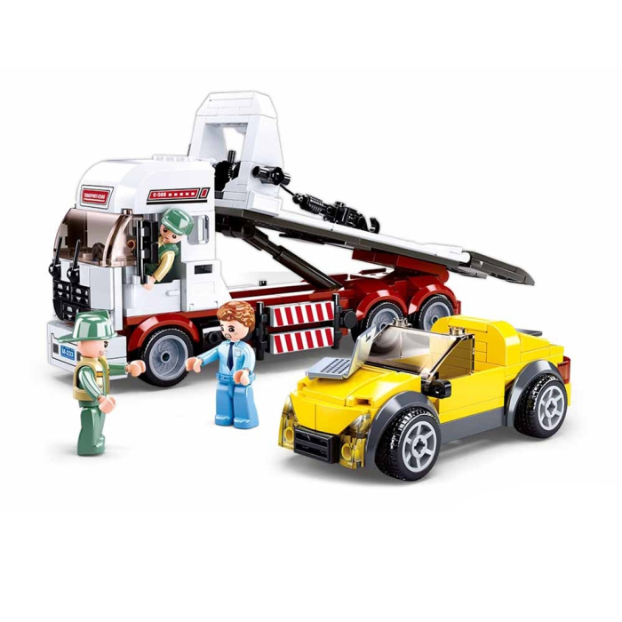 Set de constructie Town, 338 piese, Echipa de interventie - Camion cu platforma - Sluban [2]