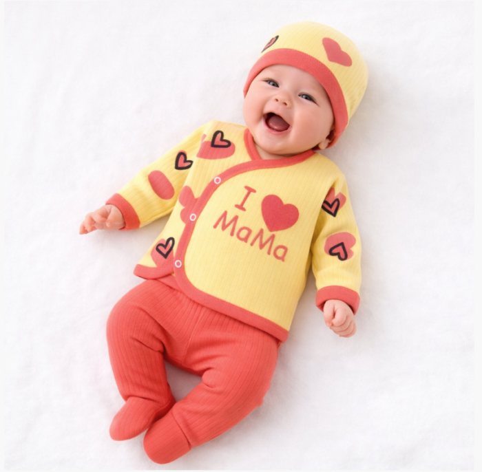 Set hainute, 0-3 luni, I Love mama, Rosu [2]
