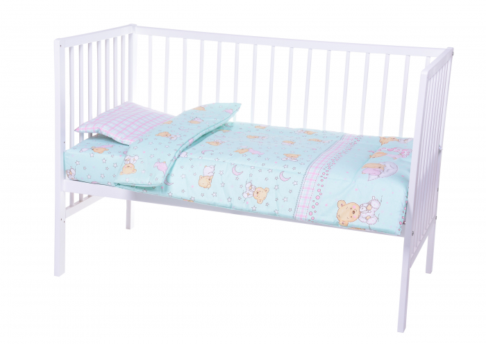 Set lenjerie 7 piese bumbac Beberoyal, pentru saltea de 120 x 60 cm, ambalata in gentuta transport [2]