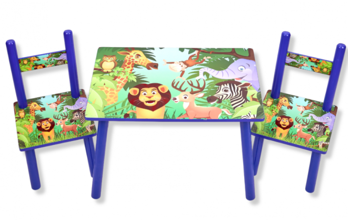 Set masuta cu scaunele, 59x39x40 cm, Turcoaz [3]