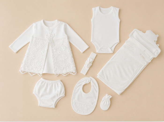 Set maternitate cu rochita, alb, 0-3 luni [2]