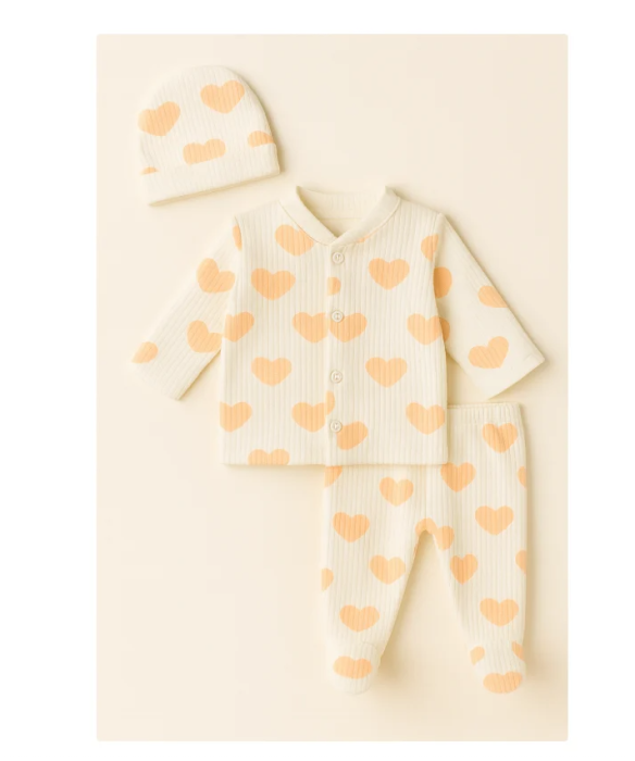 Set nou nascut, 3 piese, Roz [2]