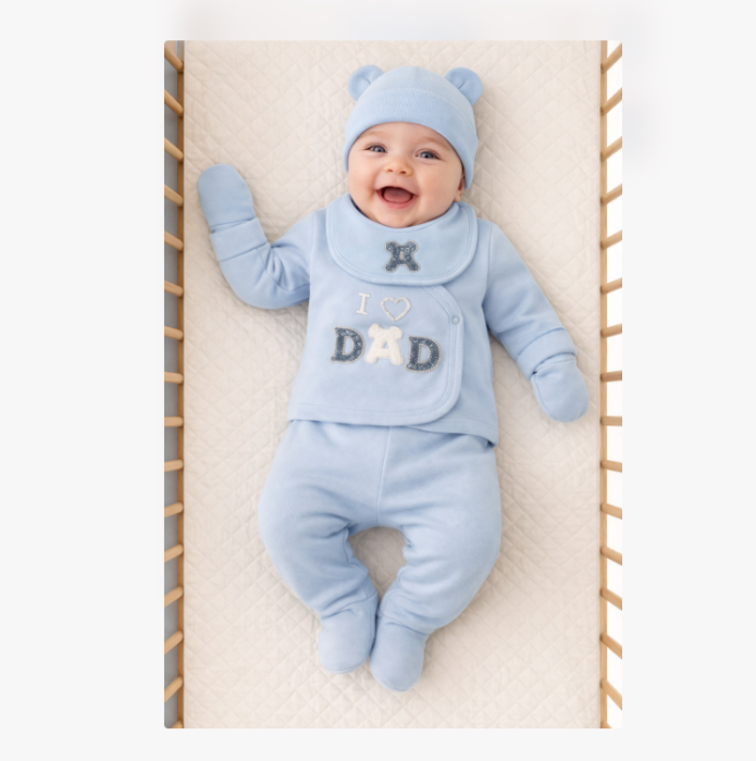 Set nou nascut, 5 piese, Te iubesc tati, Albastru [2]