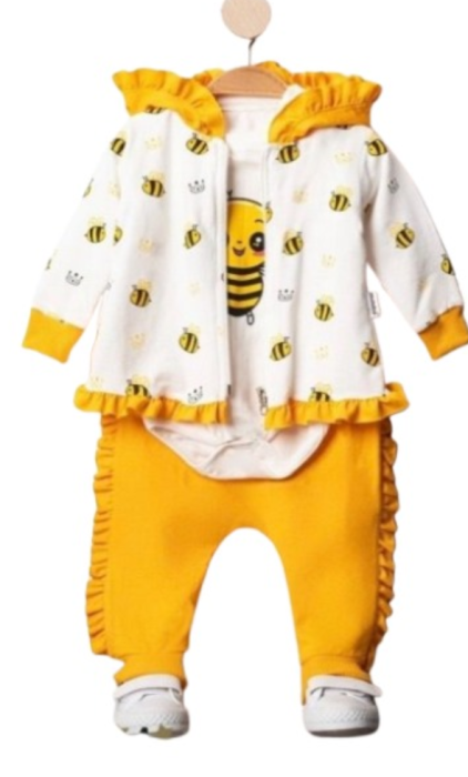 Set pentru bebeluși, compleu din trei piese cu volanas, albinuta [1]