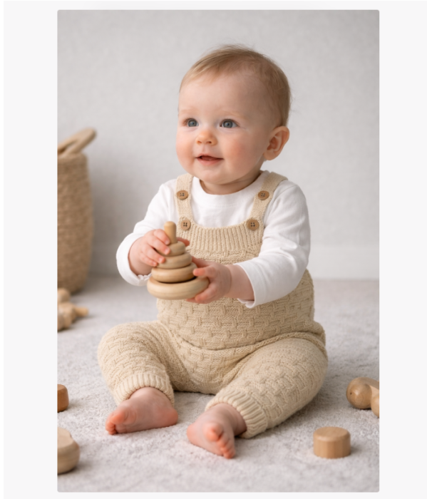 Set salopeta copii, Fagure, Bej [3]