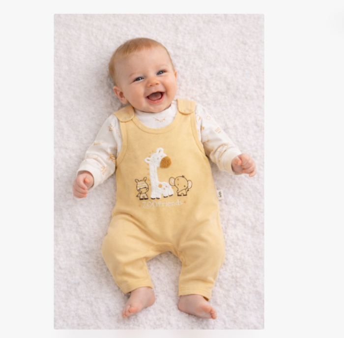 Set salopeta si bluza, Galben, Zoo Friends [2]