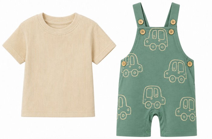 Set salopeta si tricou, Model Mega Cars, Verde [2]