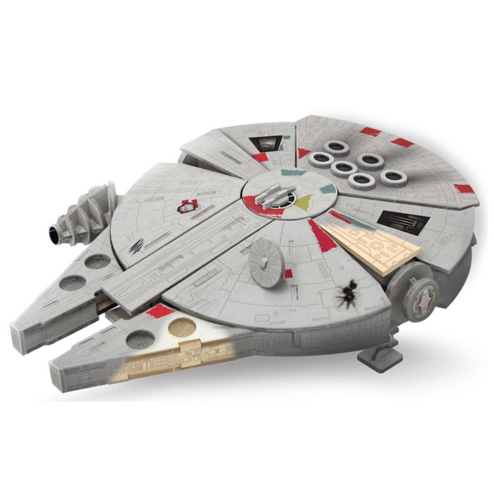 Star Wars - Macheta de asamblat, Millenium Falcon, 80+ piese din lemn - WOOD WORX [2]