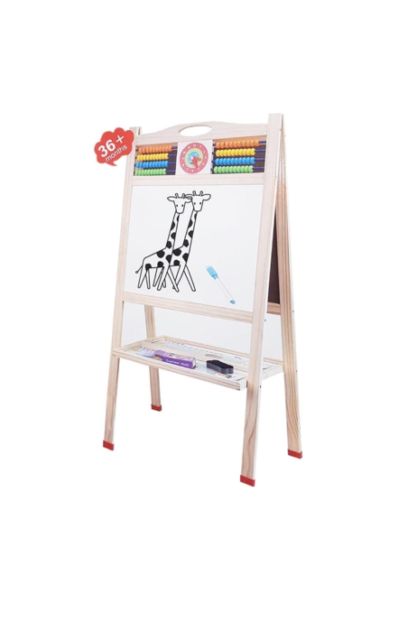 Tabla din lemn,2 fete,cu numaratoare si ceas,magnetica,accesorii,Dimensiune 75x44,5 cm,cu maner [3]