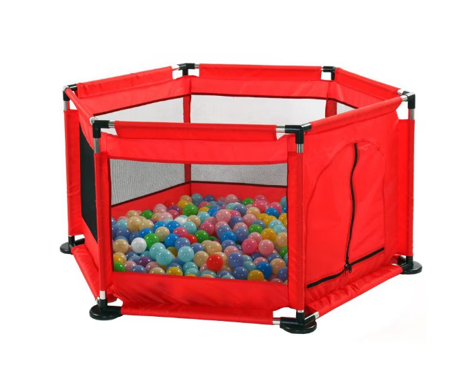 Tarc pentru Bebe, cu 30 de bile multicolore, dimensiune 128 x 113 x 65cm, rosu [1]