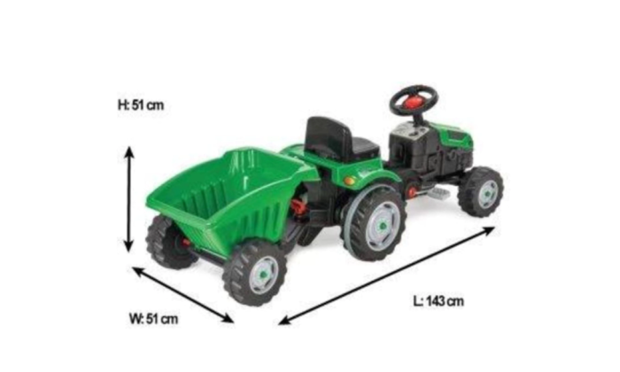 Tractor cu pedale si remorca Pilsan Active with Trailer 07-316 green [5]
