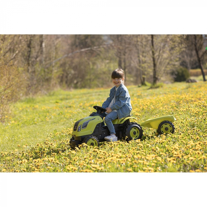 Tractor cu pedale si remorca Smoby Farmer XL, Dimensiuni produs (LxlxH): 142 x 44 x 54,5 cm [4]