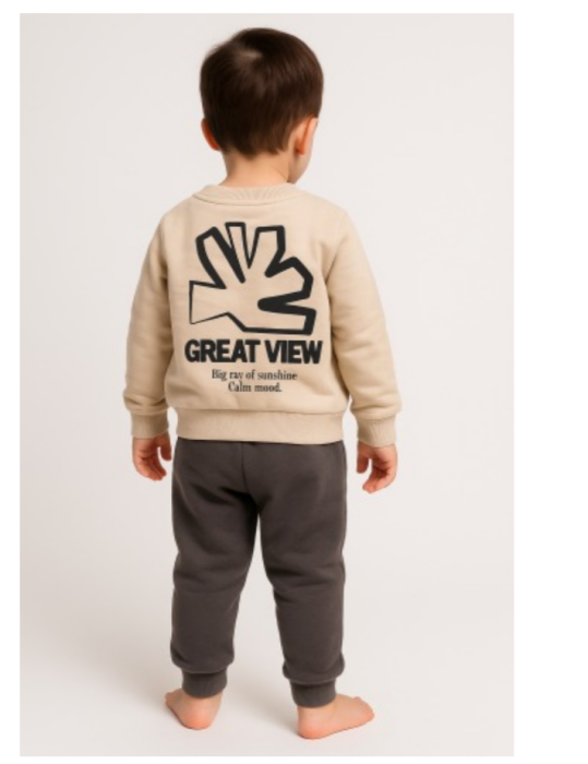 Trening baieti, 2 piese, Gri cu bej [3]