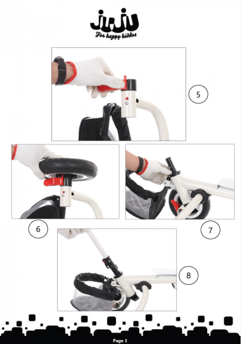 Tricicleta copii Juju Bliss Ride, Roz [10]