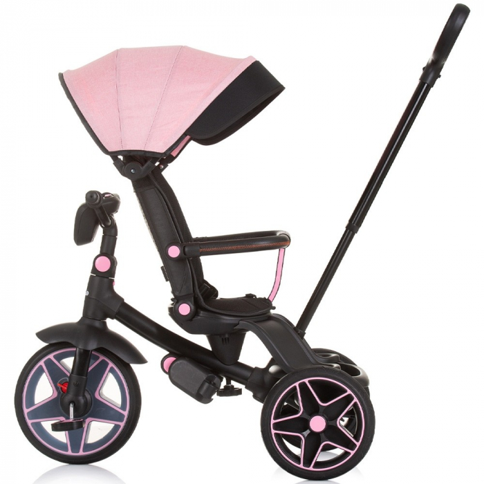 Tricicleta cu copertina si sezut reversibil Chipolino Derby flamingo [6]