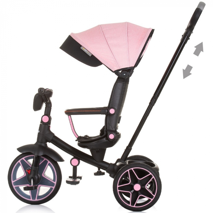 Tricicleta cu copertina si sezut reversibil Chipolino Derby flamingo [2]