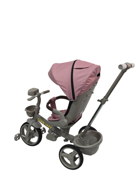 Tricicleta cu scaun reversibil , 6 luni-5 ani, cu pozitie de somn, roata cauciuc, cu lumini si muzica, Cool  Jazz [2]