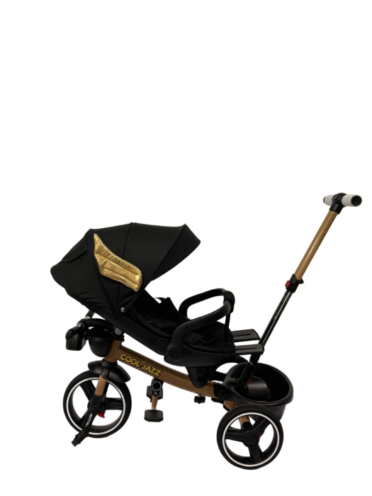 Tricicleta cu scaun reversibil , 6 luni-5 ani, cu pozitie de somn, roata cauciuc, cu lumini si muzica, Cool  Jazz [4]
