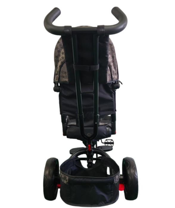 Tricicleta cu scaun reversibil Still, 6-36 luni, cu pozitie de somn, cadru aluminiu, roata plina, Bej cu stelute [6]