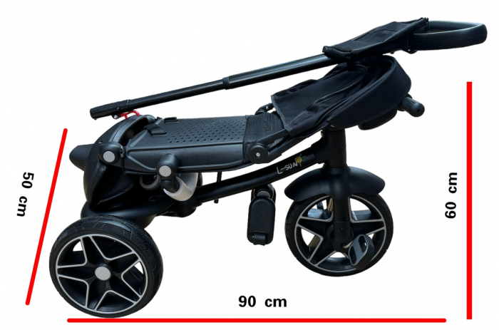 Tricicleta cu scaun reversibil Still, 6-36 luni, cu pozitie de somn, roata cauciuc, cu lumini, muzica si ornamente colorate, SL05 [2]