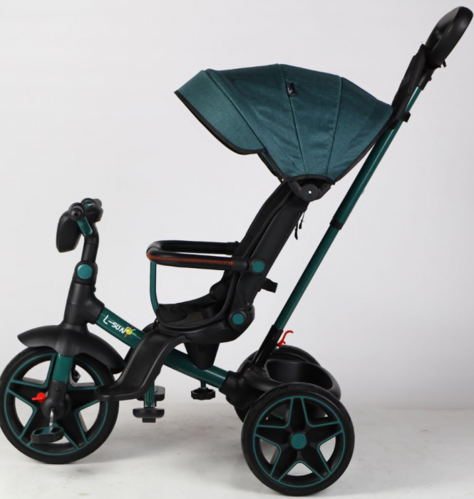 Tricicleta cu scaun reversibil Still, 6-36 luni, cu pozitie de somn, roata cauciuc, cu lumini, muzica si ornamente colorate, SL05 [4]